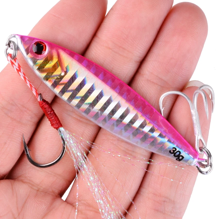 Señuelos de Pesca de 14g, 21g, 30g, cebo de cabeza de Metal, cuchara de pesca de carpa, accesorios de señuelo de Jigging, 7 Uds. - imagen 4