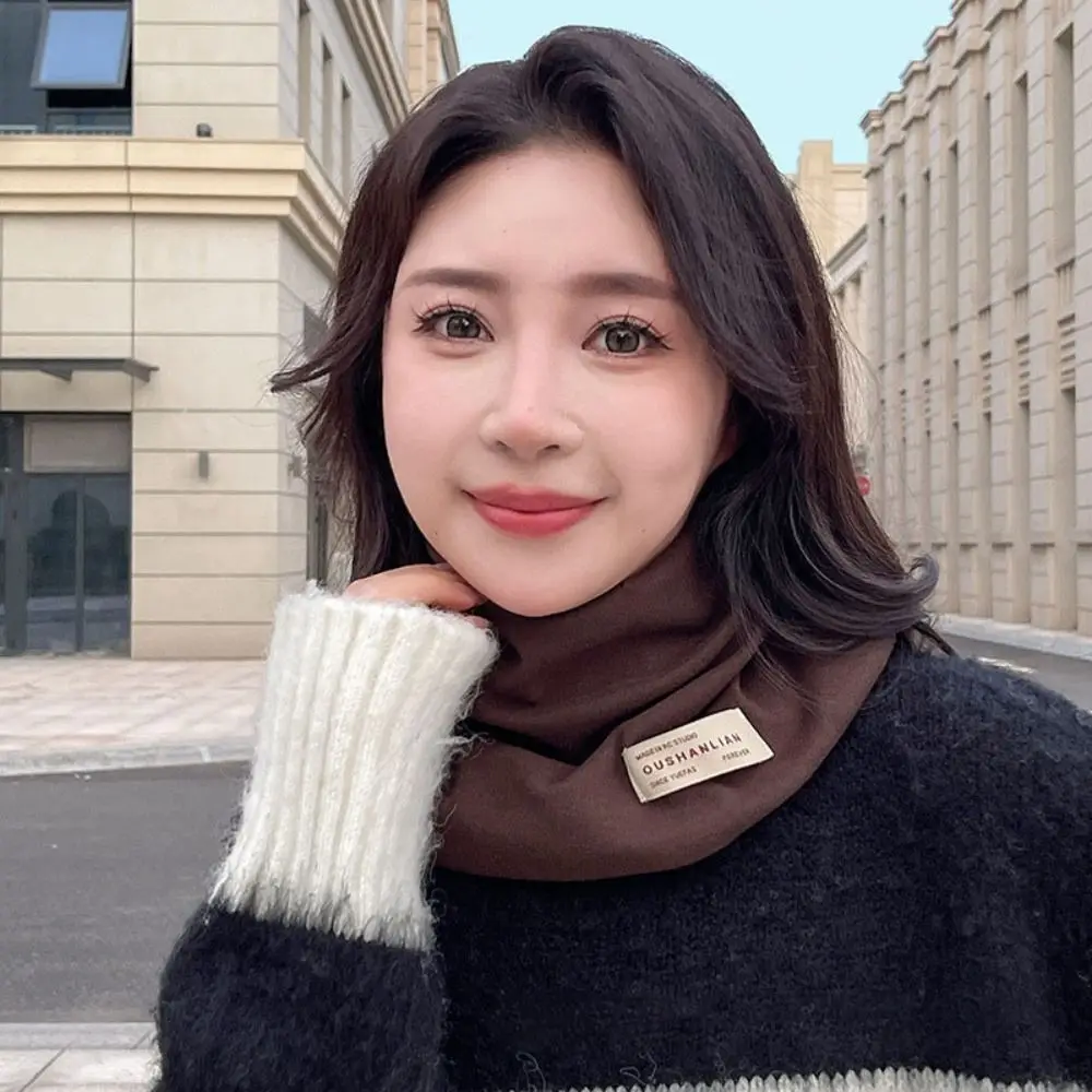 Polaina versátil de felpa para el cuello, bufanda de tubo de esquí de Color sólido que mantiene el calor, máscara de media cara para acampar al aire libre - imagen 5