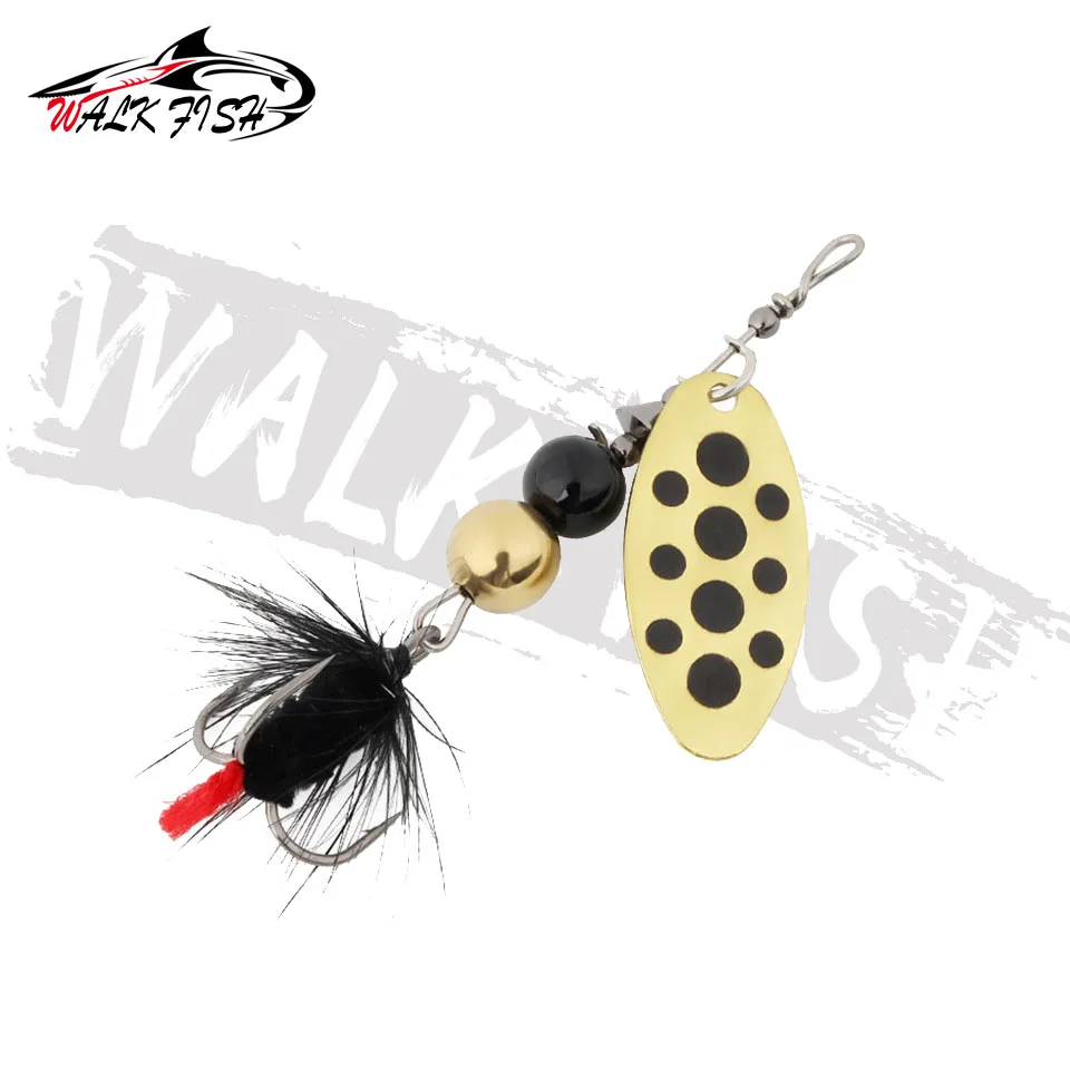 WALK FISH-señuelo de pesca giratorio, 1 piezas, 6g/8g/11g, cuchara de latón, anzuelo triple de Metal, cebo duro, señuelo falso, aparejos de pesca - imagen 4