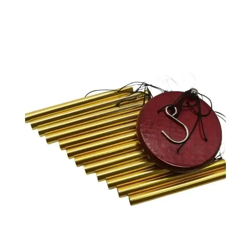 Nieuwe 12-buizen aluminium windgong met haak goud zilver klokken voor buiten thuis bruiloft herdenkingsdecoratie geschenken - imagen 5