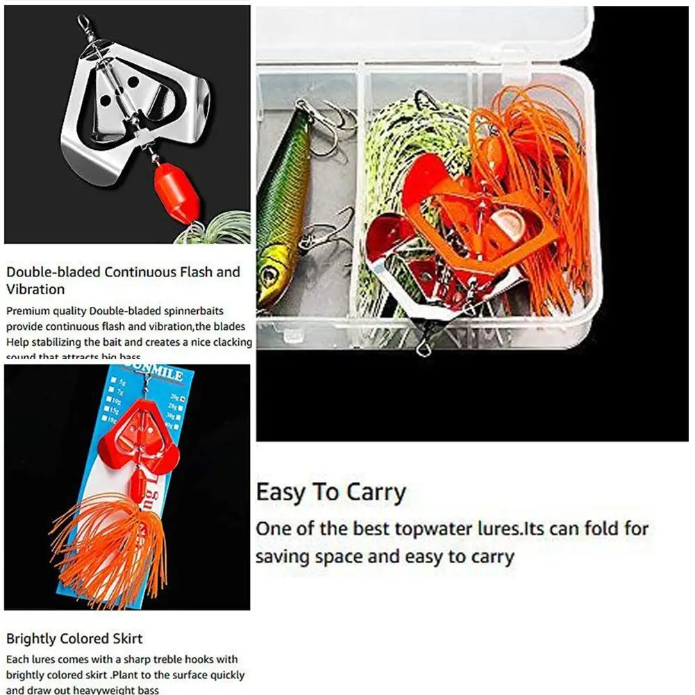 Cebos de Buzzbait de 20g, Señuelos de Pesca artificiales para lubina, Lucio, trucha, salmón - imagen 4