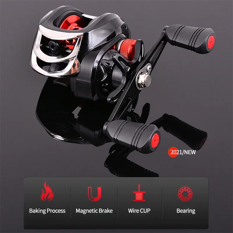 ORJD-carrete de pesca Baitcasting 18 + 1BB, carrete de Metal 7,2: 1, rueda de pesca de fundición de Metal magnética - imagen 3