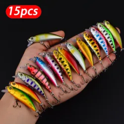 Señuelos Minnow con ojos 3D – Wobbler de plástico duro para lubina