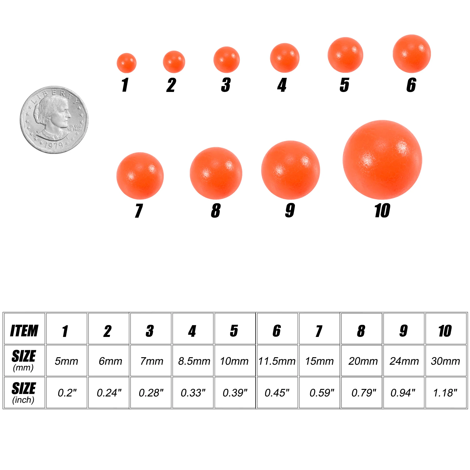 Flotador de bola de espuma para pesca, boyas Bobber, indicador de huelga para aparejo Pompano, aparejos de pesca con mosca, 10/30 Uds. - imagen 2