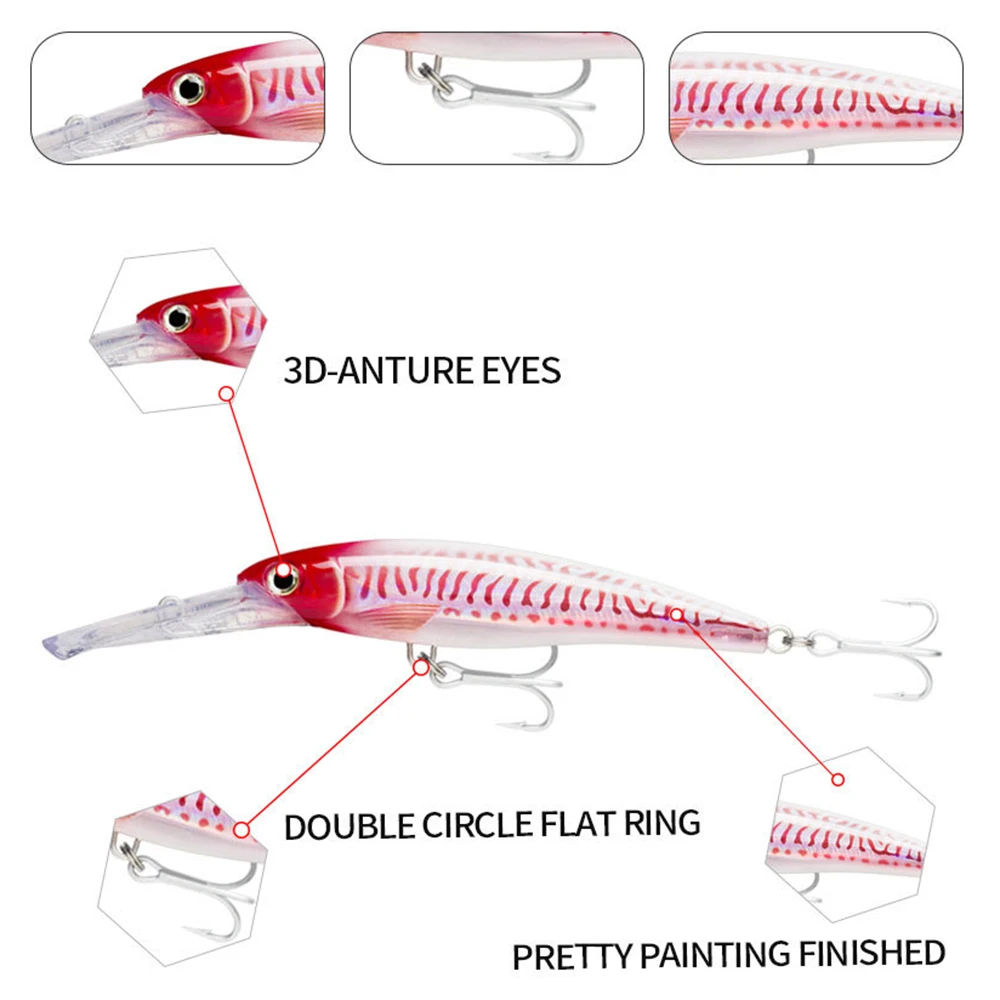 Señuelo de pesca de 14cm y 47,6g, cebo duro Artificial de tiro largo, hundimiento lento, Jerkbait, Swimbait, cebo de lubina para pesca en el océano - imagen 5