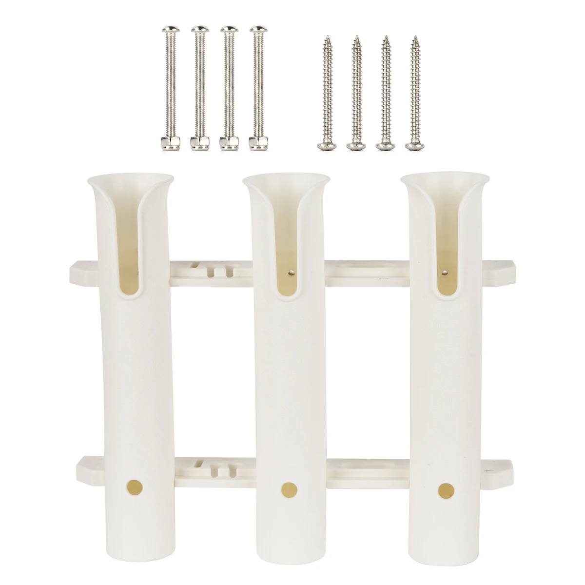 Estante para caña de pescar, soporte para caña de pescar en barco, 3 soportes para caña de pescar, estante de montaje de tubo blanco o negro de plástico marino