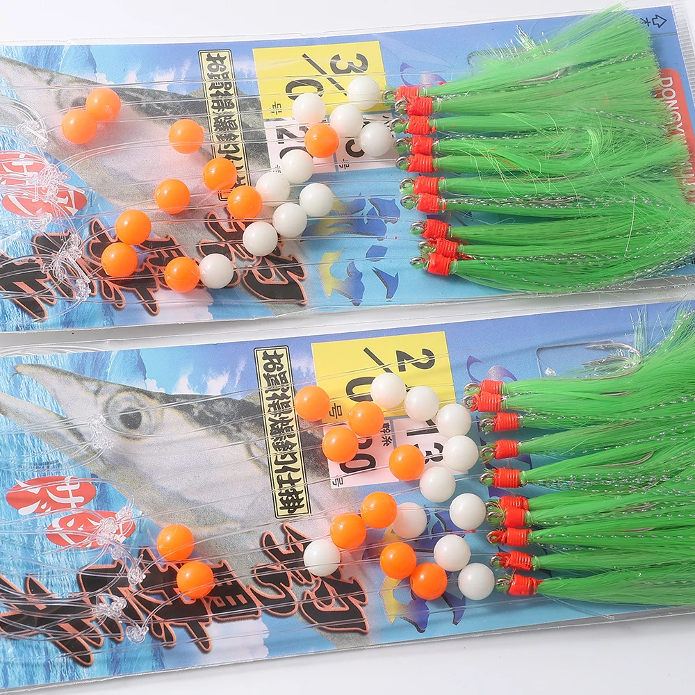 Anzuelo de cuerda blanca/verde de imitación, pesca nocturna marina - imagen 3