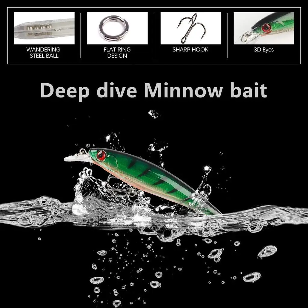 Cebo de pececillo de largo alcance, 11cm/13,5g, cebo flotante para pececillos en suspensión de agua, cebo biónico para pececillos - imagen 2