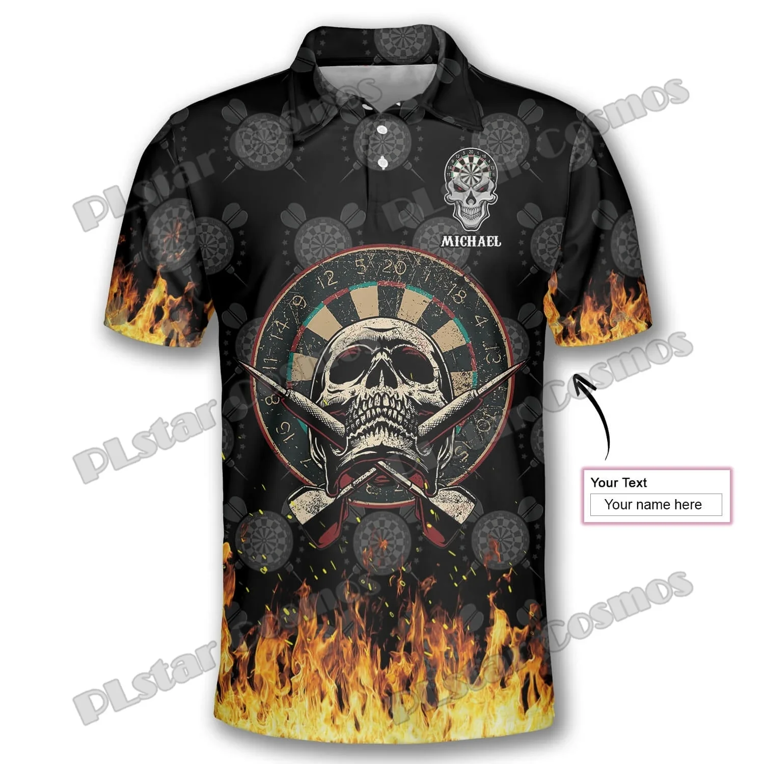 Dardos Hello Darkness My Old Friend Dardos personalizados 3D impreso moda hombres Polo camisas verano Casual Unisex adulto Polo PLP29 - imagen 5
