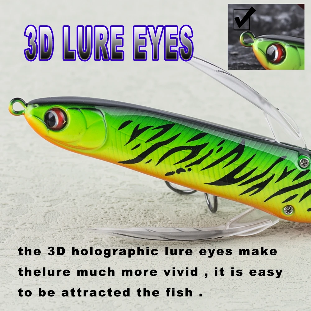 CCLTBA nuevo cebo de pececillo de libélula 8cm 6,5g Señuelos de pesca de superficie cuerpo duro con alas señuelo de insectos Wobbler cebos de lápiz aparejos - imagen 3