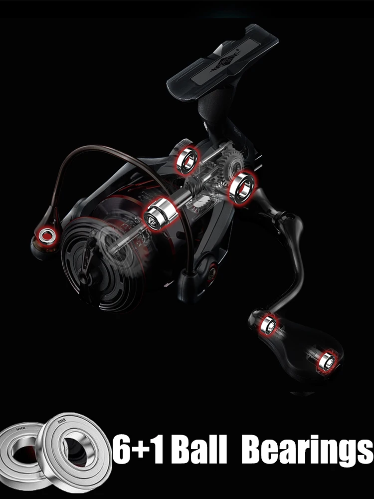 MIFINE GREEK-Carretes giratorios ultraligeros Ruedas de pesca Carrete de repuesto Perilla de arrastre de gran tamaño, 5,1: 1 6 + 1BB Accesorios de pesca de agua salada - imagen 5