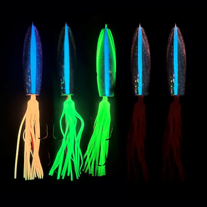 120g-300gTenia Tai goma Kabura Jig Slide Jig Snapper Grouper Sea-bream Jighead Control profundo con falda de goma señuelo de Jigging - imagen 3