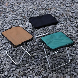 Taburete ligero para acampar al aire libre, silla de pesca plegable con bolsa de transporte, aleación de aluminio, Picnic, barbacoa, Mini asiento portátil, sillas de playa