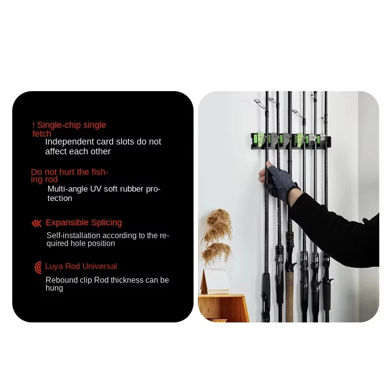 Portacañas adhesivo 3M de pared – Soporte vertical con 3 agujeros - imagen 2
