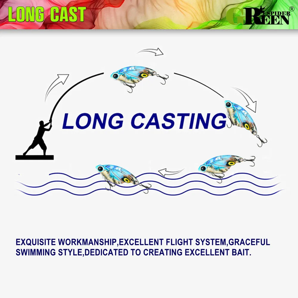 GRS Metal Vib 53mm 14g hoja señuelo Wobblers pesca para cuchara vibratoria sin labios hundimiento cebos artificiales lubina Pike Crap perca - imagen 5