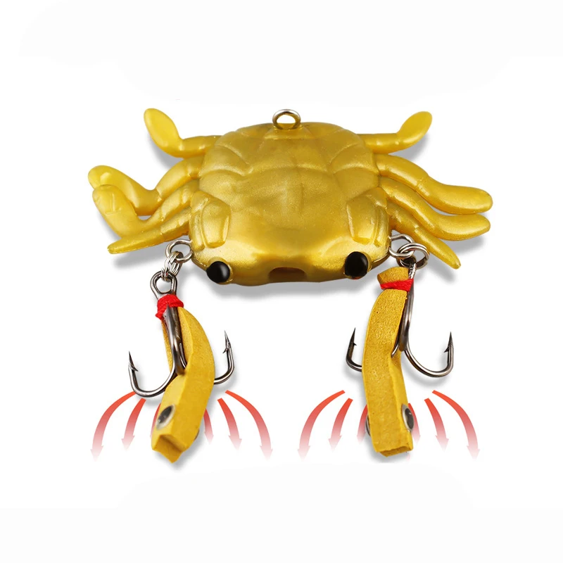 Señuelo de pesca suave de 6g, 4,5 cm, 13g, 6,5 cm, cebo Artificial de cangrejo de simulación 3D con anzuelos afilados, herramienta de aparejos de pesca de mar - imagen 2