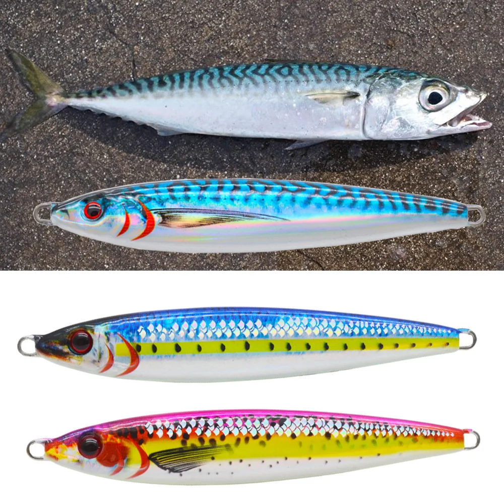 30g40g60g80g100g120g150g plantilla de Metal Jigging de riñón lento señuelo de atún pesca Vertical de agua salada Jigpara cebo duro para Mahi Wahoo - imagen 2