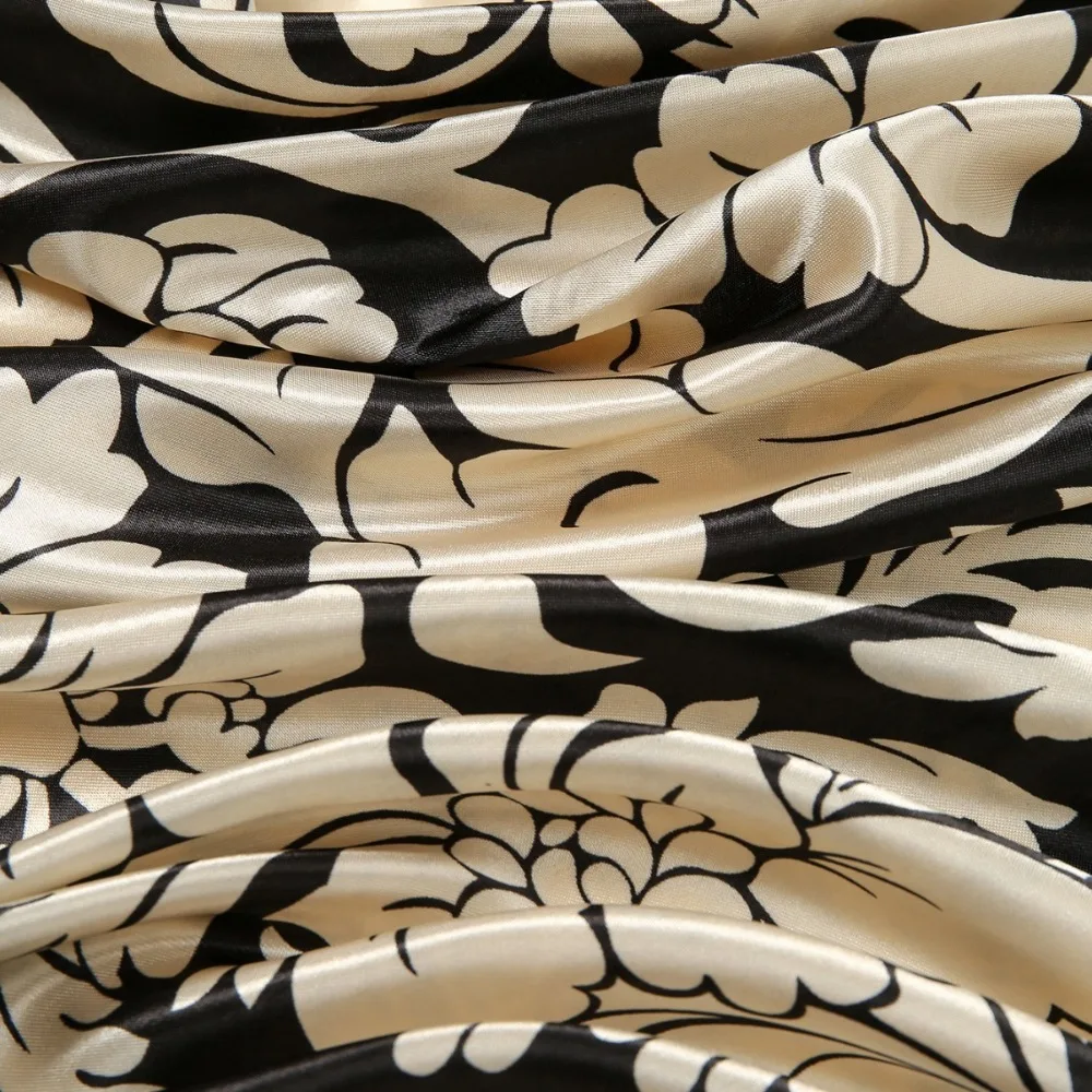 Mode Gedrukt Vrouwen Hoofddoek Satijn Zijde 90*90 cm Grote Haarbandana Zachte Vierkante Vrouwelijke Sjaal Wrap - imagen 5