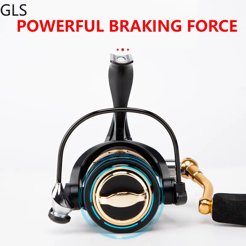GLS-carrete de pesca giratorio de alta capacidad, rueda de pesca giratoria de trucha de agua dulce, Ratio de engranaje 7,1: 1, 6 + 1BB, nuevo - imagen 4