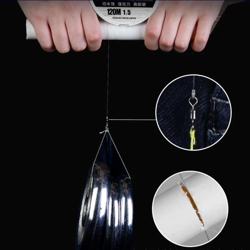 Línea de Pesca de nailon superfuerte, hilo frontal multifilamento de fluorocarbono, 120M - imagen 4