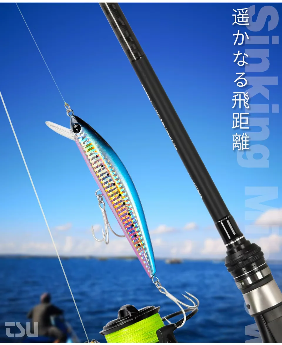 TSURINOYA DW37 Minnow Hundido para Pesca de Barco en Agua Salada - imagen 5