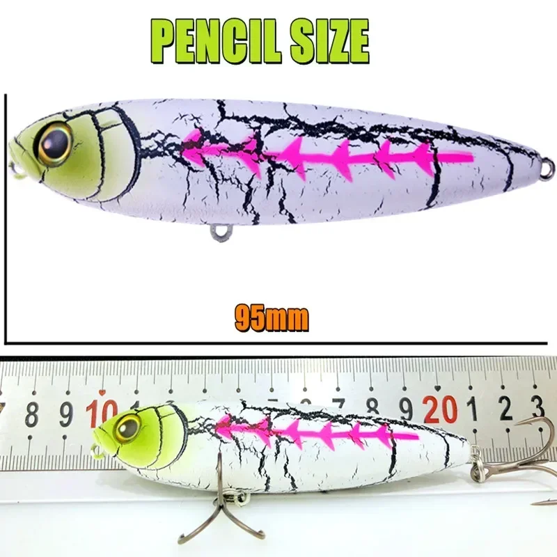 95mm 19g Topwater lápiz el mejor cebo de lubina superficie pesca señuelo duro flotante Wobblers señuelo todo para pescar - imagen 2