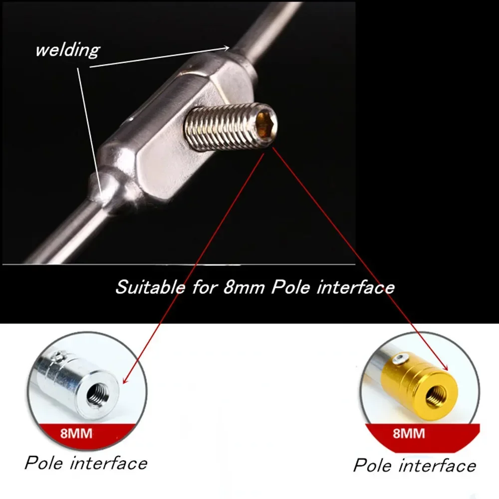 Red de aterrizaje plegable Triangular para pesca, red de pala de acero inoxidable, red de mano hueca de 40cm-60cm, artículos de pesca sólidos fuertes, trampa para peces - imagen 4