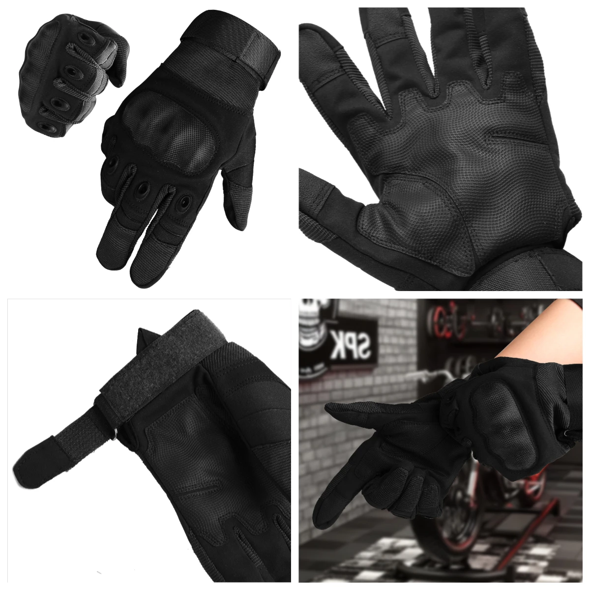 Guantes de ciclismo con dedos completos, guantes duros para nudillos con pantalla táctil para motocicleta, senderismo, escalada, equipo de madera, guantes tácticos - imagen 5