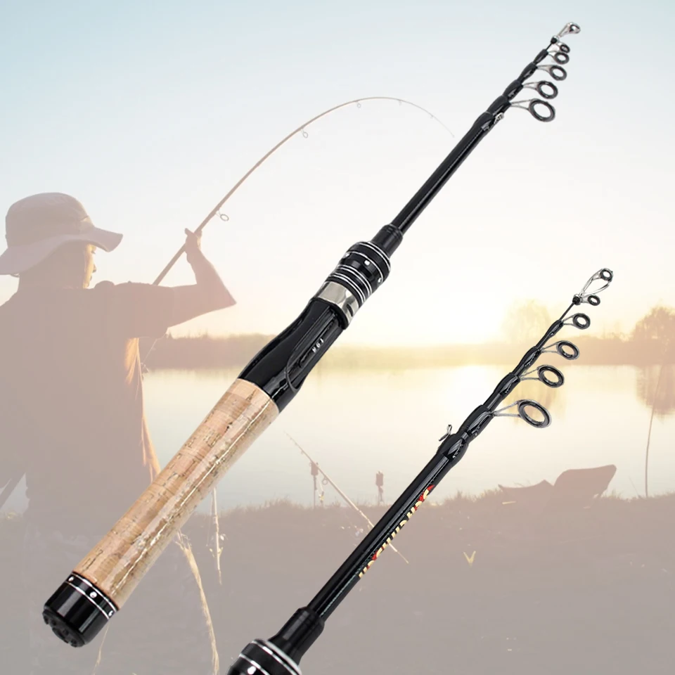 Caña de pescar telescópica de fibra de carbono, acción lenta UL, adecuada para arroyos, lagos y otros cuerpos de agua, cuerpo de caña corta. - imagen 4