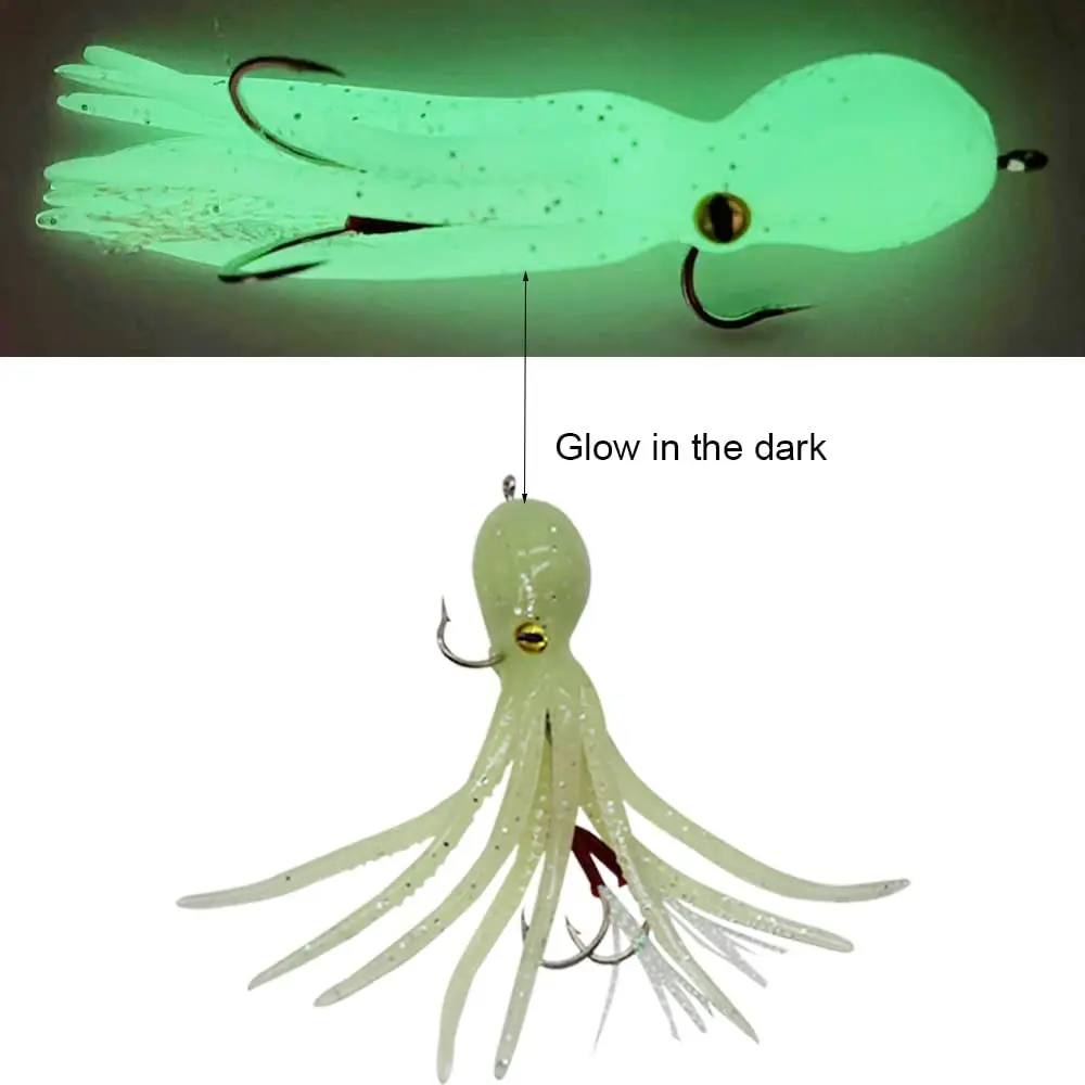 FTK-señuelo de cebo de pesca de calamar, cebo de pesca suave con cola de falda Lingcod Rockfish Jigs para pesca en el océano de agua salada - imagen 2