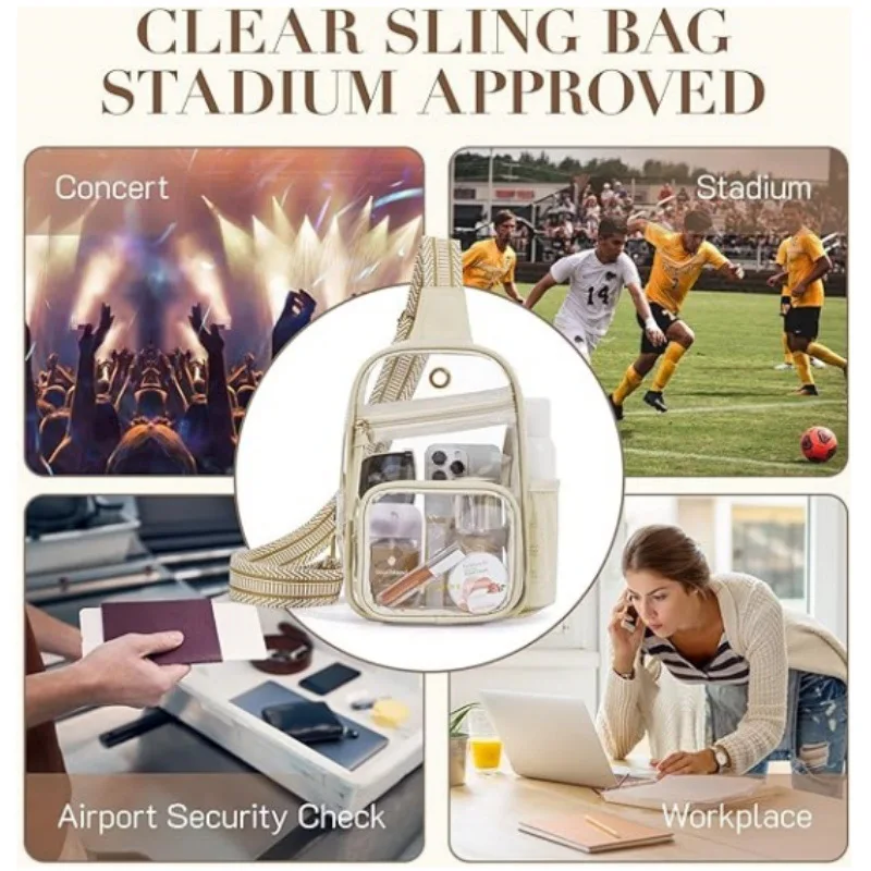 Bolsa de pecho transparente de PVC, riñonera transparente de viaje para exteriores, impermeable, para senderismo, natación, escalada, bandolera, riñonera de mensajero - imagen 3