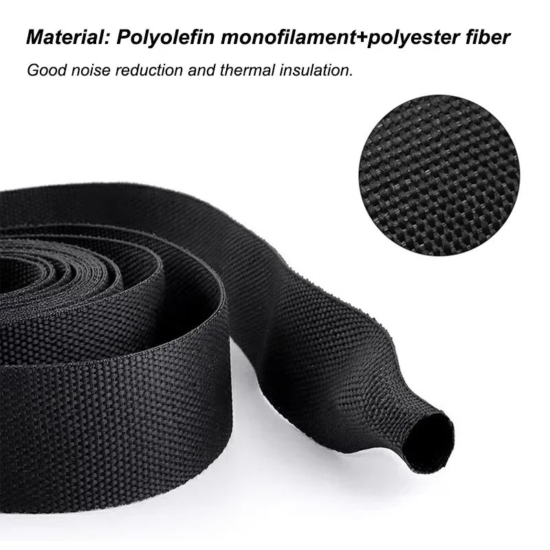 Funda de Cable trenzado PET termorretráctil de 1 ~ 20m, diámetro de 4mm-60mm, organizador de línea de aislamiento de alta densidad, funda protectora de Cable - imagen 3