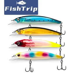 Señuelos de pesca FishTrip, 8cm ~ 11cm, señuelo pececillo, subsuperficie luminosa, cebo duro, 5 colores disponibles