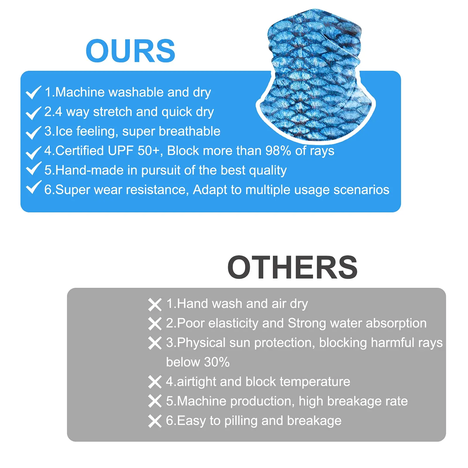 Riverruns-pañuelo para la cabeza con protección solar anti-uv para hombre y mujer, bufanda multifuncional para pesca, senderismo y ciclismo, UPF 50 + - imagen 5