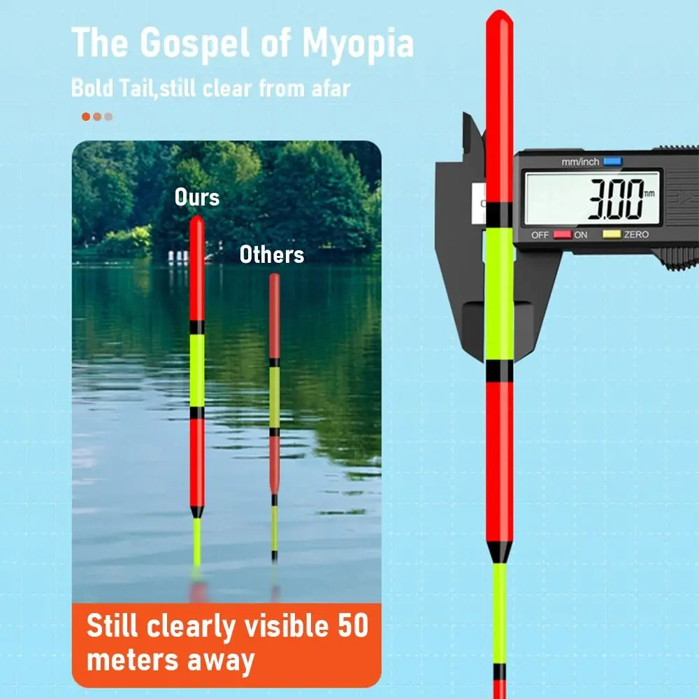 Flotadores de pesca grandes de plástico, boya indicadora de golpe, boya de deslizamiento, tubo de deriva, alta sensibilidad, cola larga, 2 piezas - imagen 5