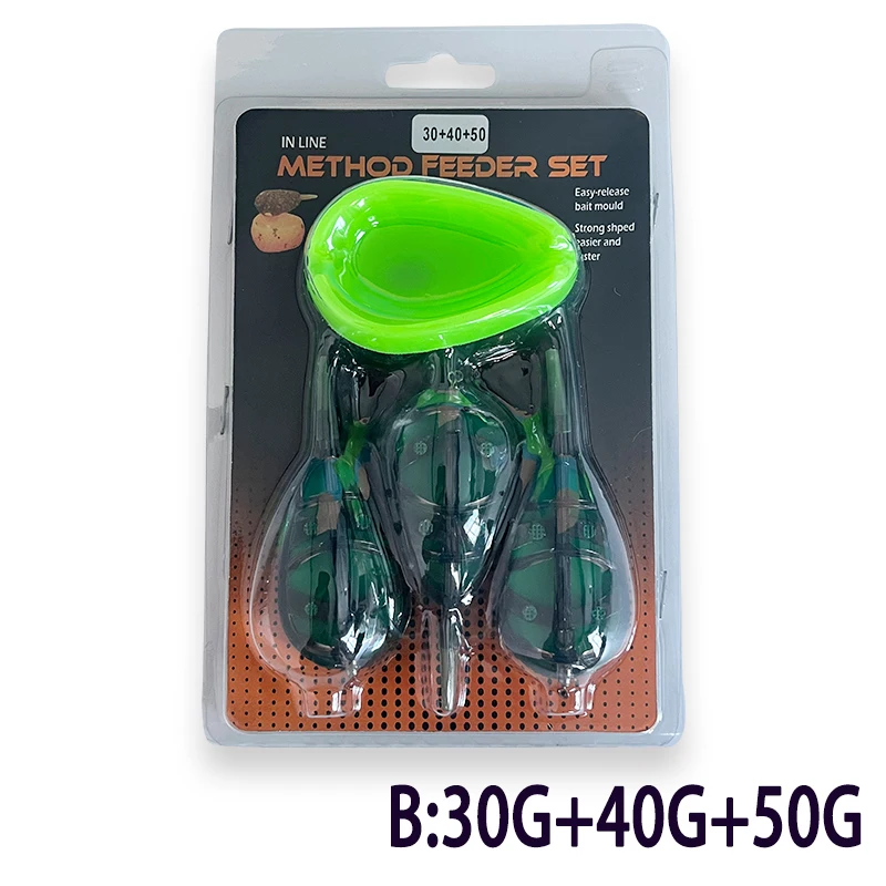 TAKEDO-Juego de alimentadores de carpa, lanzador de cebo, método de pesca de carpa, alimentador y molde, 20G, 30G, 40G, 50G, 60G - imagen 4