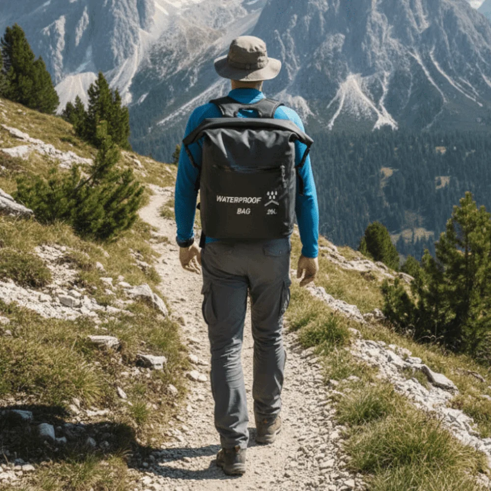 Mochila impermeable con bolsillo con cremallera de 25L, Material grueso, cierre enrollable, bolsa de almacenamiento para playa, mochila de natación plegable impermeable