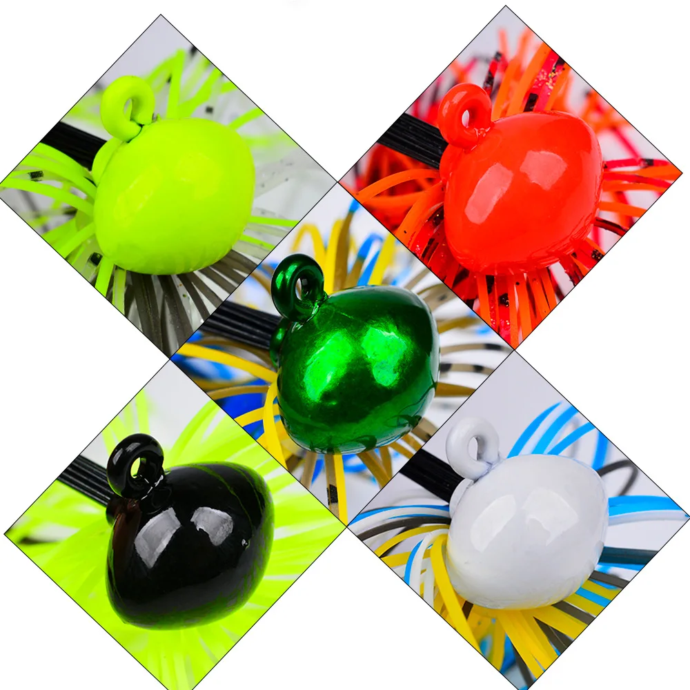 Señuelo ig Spinner cebo 7g 10g 14g falda barba Señuelos de pesca plantilla de goma Buzzbait Swim Jig Head para lubina Pike Wobbler anzuelos de pesca - imagen 5