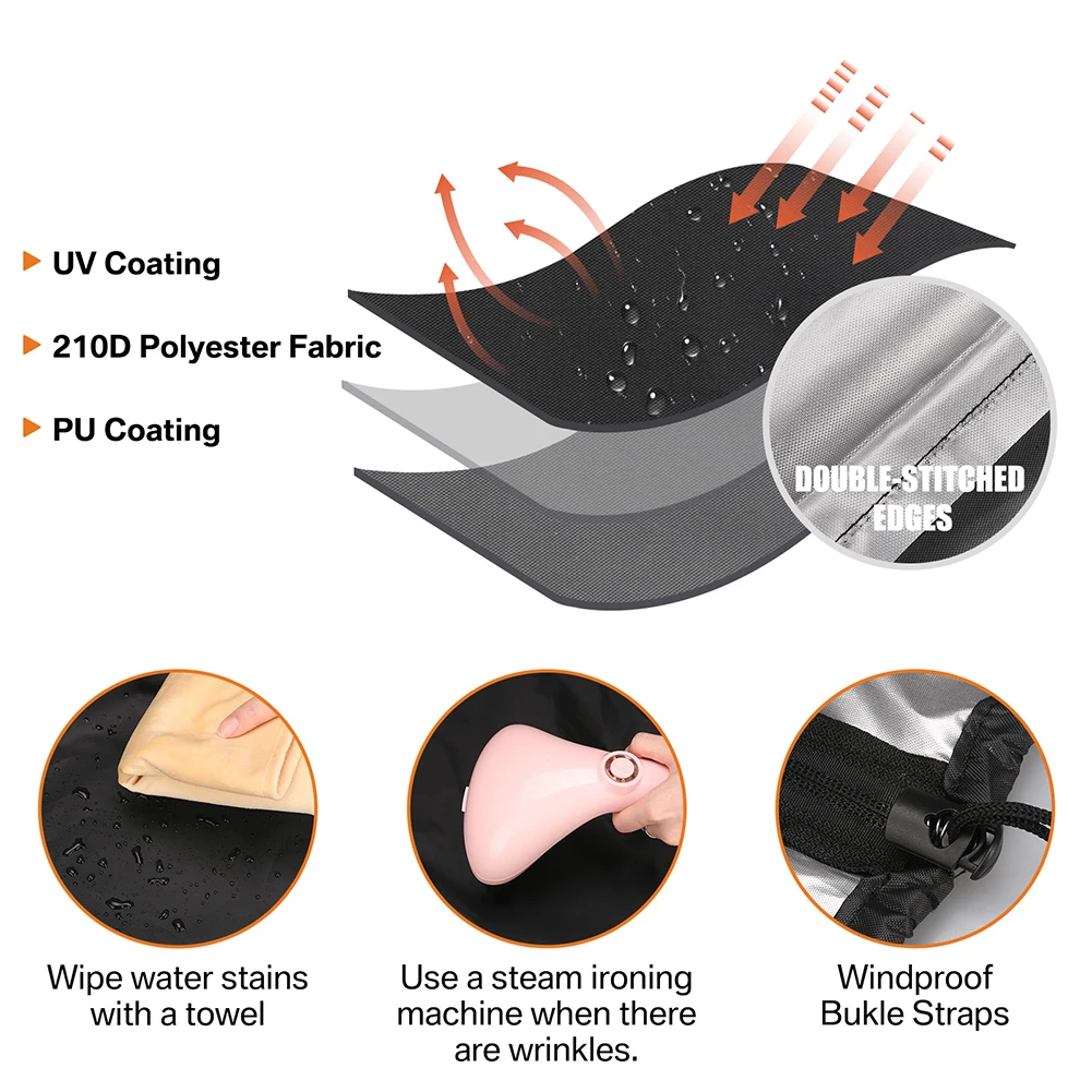 Funda para silla de huevo colgante para Patio 210D, impermeable, a prueba de viento, funda para silla con forma de huevo con hebilla de cremallera para asiento individual de mimbre para exteriores - imagen 5