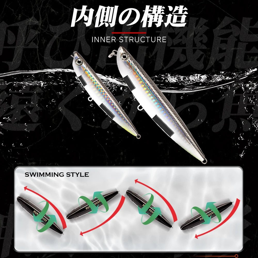 Hunthouse D02 Sparrow lápiz superficie señuelo de pesca Topwater Stickbaits 90/120mm 11,5/26g Top Walkers pesca para aparejos de lubina - imagen 3