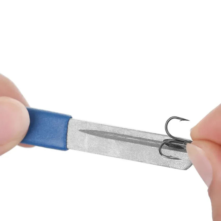 Aparejos de pesca portátiles para exteriores, anzuelo de pesca de doble ranura, afilador de anzuelos de pesca, herramienta afiladora - imagen 2