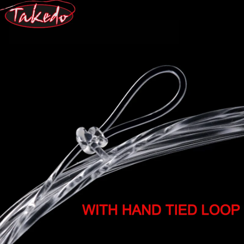 TAKEDO-sedal de pesca cónico de hundimiento lento, 9 pies, 0-7X, líder cónico, línea de pesca con mosca con bucle preatado, línea de nailon transparente - imagen 4