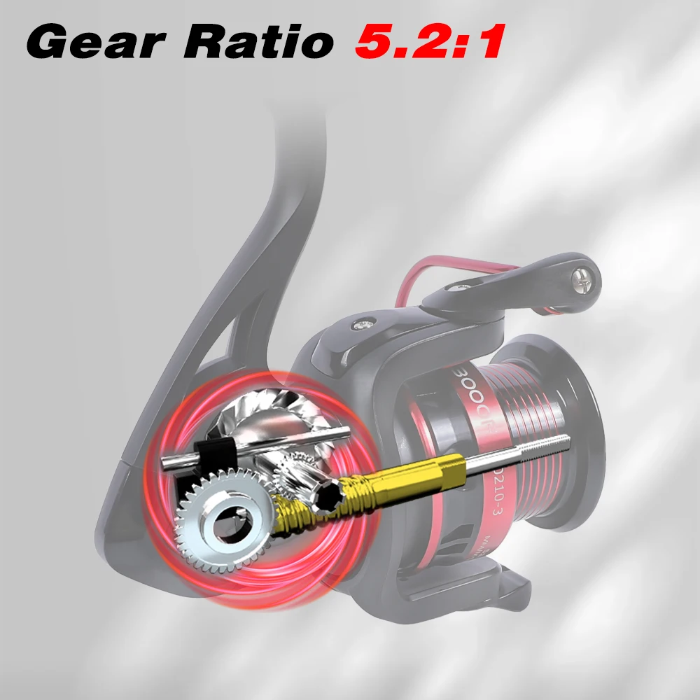 Carrete de pesca giratorio ultraligero MIFINE KEVIN 1000-6000 serie 3 + 1BB, 5,2: 1, arrastre máximo 10KG pesca de trucha, carrete de repuesto de agua dulce - imagen 2