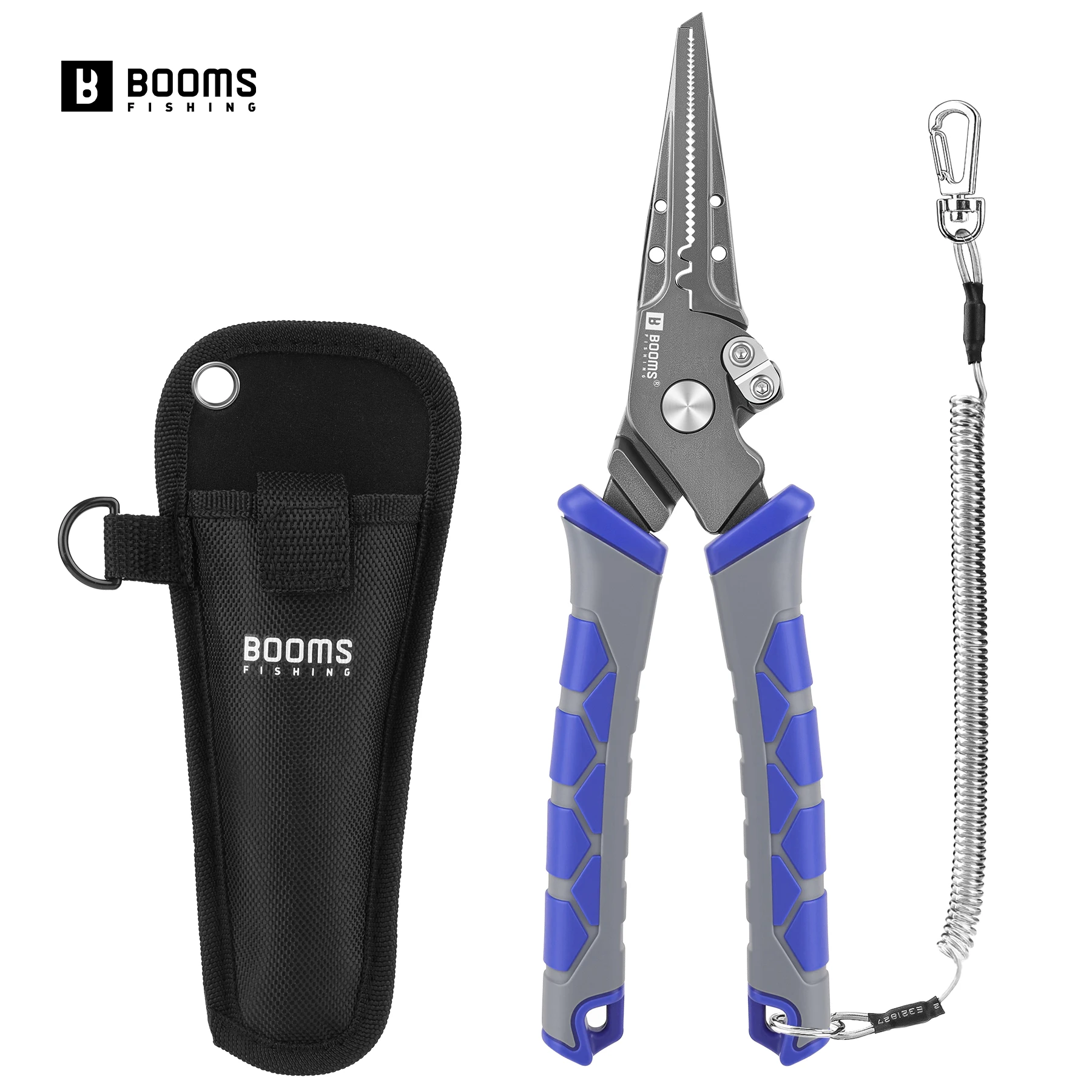 Booms-Alicates de pesca de acero al carbono, cortadores de línea trenzada multifuncionales, alicates removedores de anzuelos, herramientas de aparejos de pesca