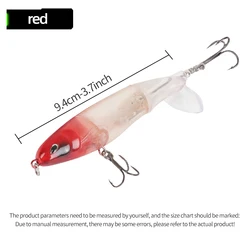 Cebo de pescado tractor rojo cebo Artificial duro Crankbait Popper Topwater Señuelos de Pesca 13g Wobblers cola giratoria aparejos de pesca