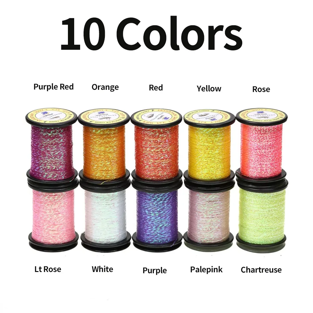 ICERIO Glint Mylar Flash oropel Material de atado de moscas oropel Flashabou para Ninpph cuerpo de Midge Buzzers trucha gritando moscas de pesca - imagen 4