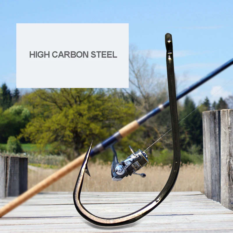 Anzuelo de pesca de piezas, anzuelos de pesca de agua salada 14 #-36 #, con púas de acero de alto carbono, anzuelos de pescado antióxido con ojo, 100 - imagen 5