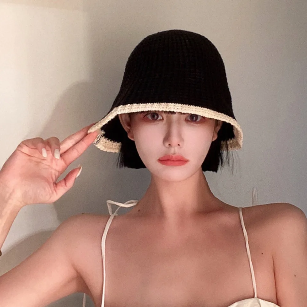 Sombrero de pescador de punto para mujer, gorro de pescador transpirable, Hip Hop, viaje - imagen 5