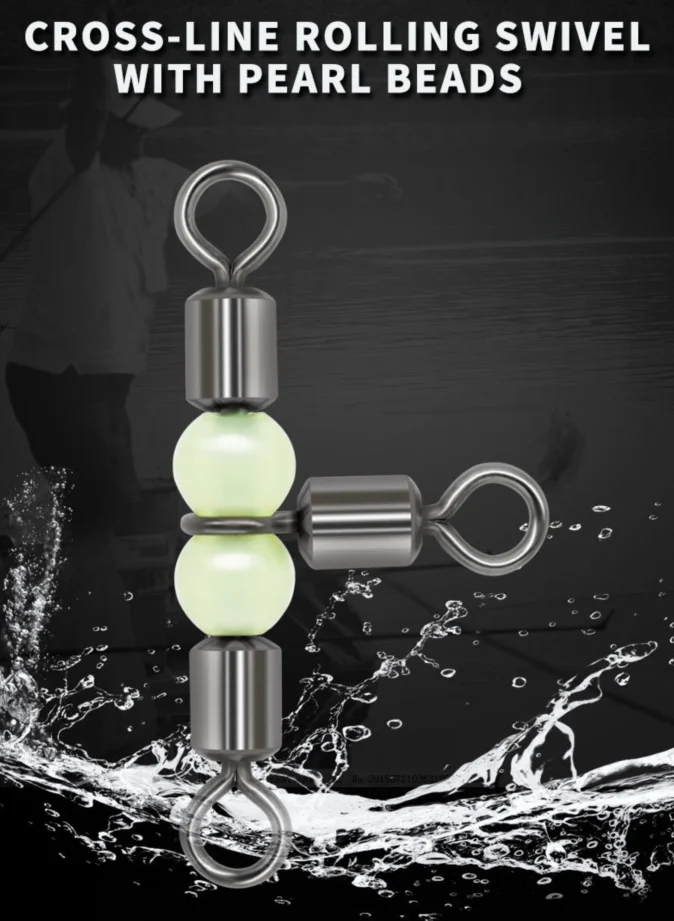 NUNATAK-anillos rodante de 3 cabezales en forma de T, broche de pesca en el mar, conector a presión de acero inoxidable 304, anillos de pesca que fortalecen el broche luminoso - imagen 3