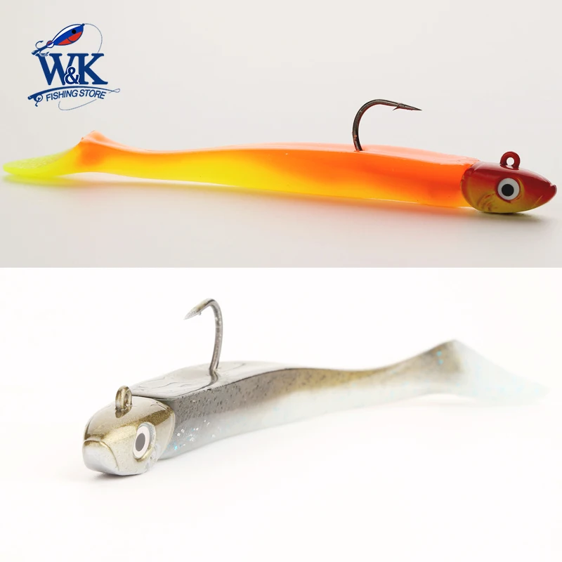 Señuelo de pesca costera, sábalo de Anguila de 4 "para pesca de Lucio y caña de mar, anzuelo de anzuelo de 15g 2 0, protector de señuelo para Ka - imagen 3